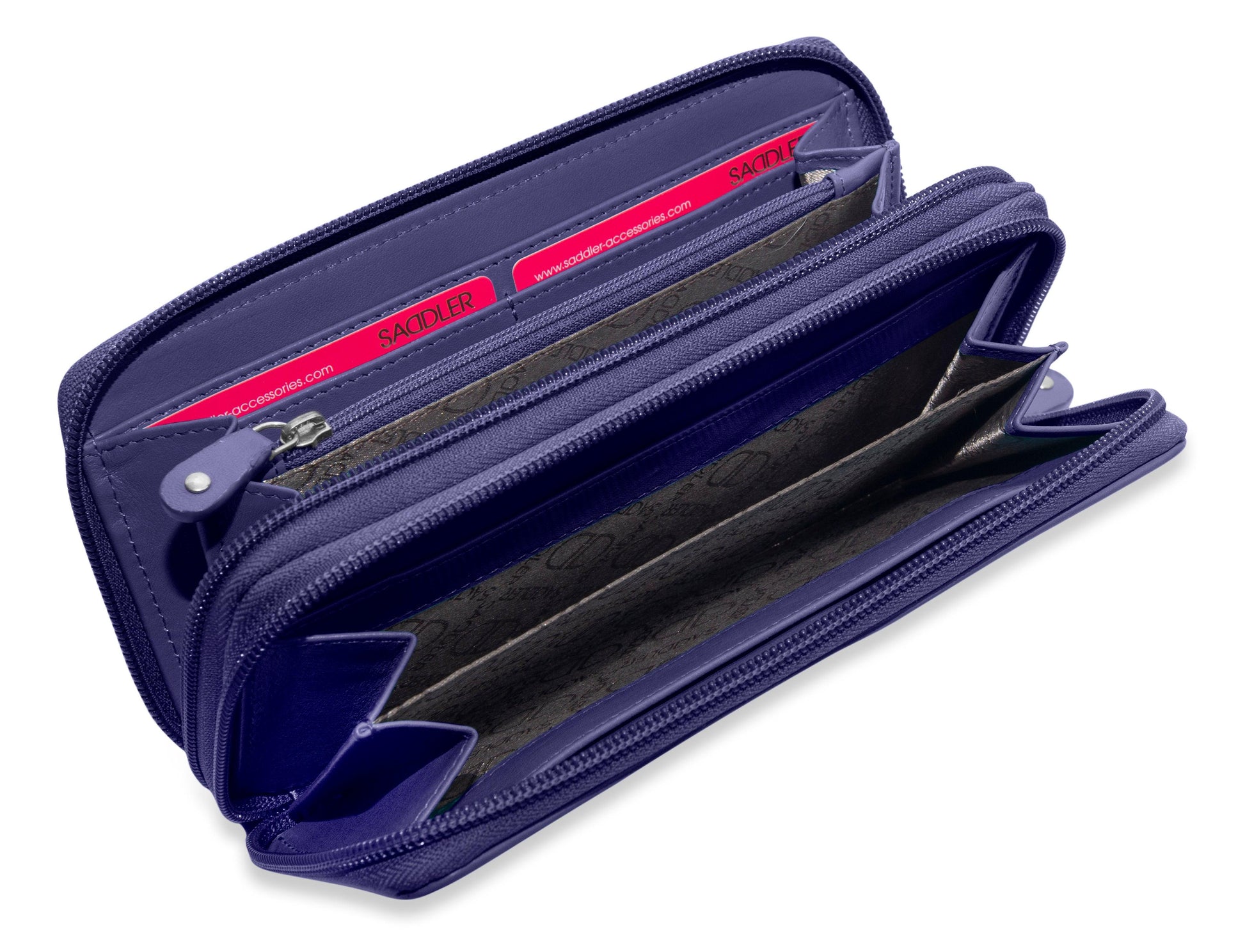 Gabriella RFID Leather Double Zip Around Purse - Bascora