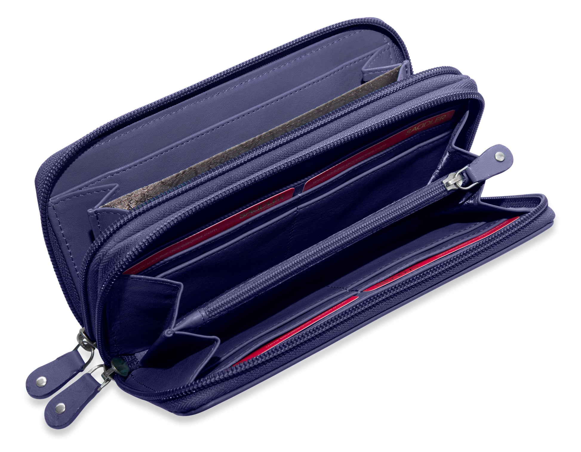 Gabriella RFID Leather Double Zip Around Purse - Bascora