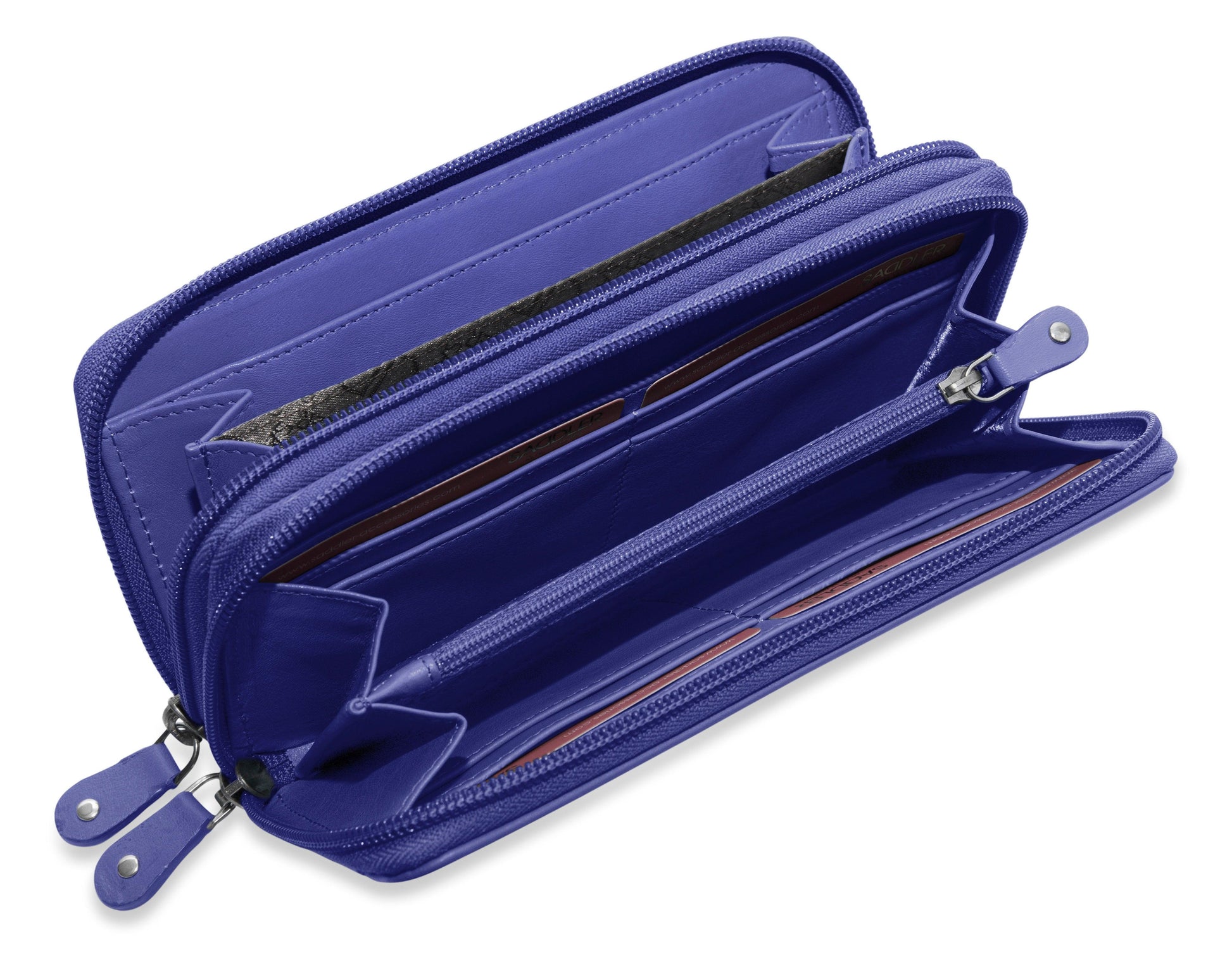 Gabriella RFID Leather Double Zip Around Purse - Bascora
