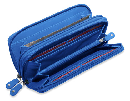 Gabriella RFID Leather Double Zip Around Purse - Bascora