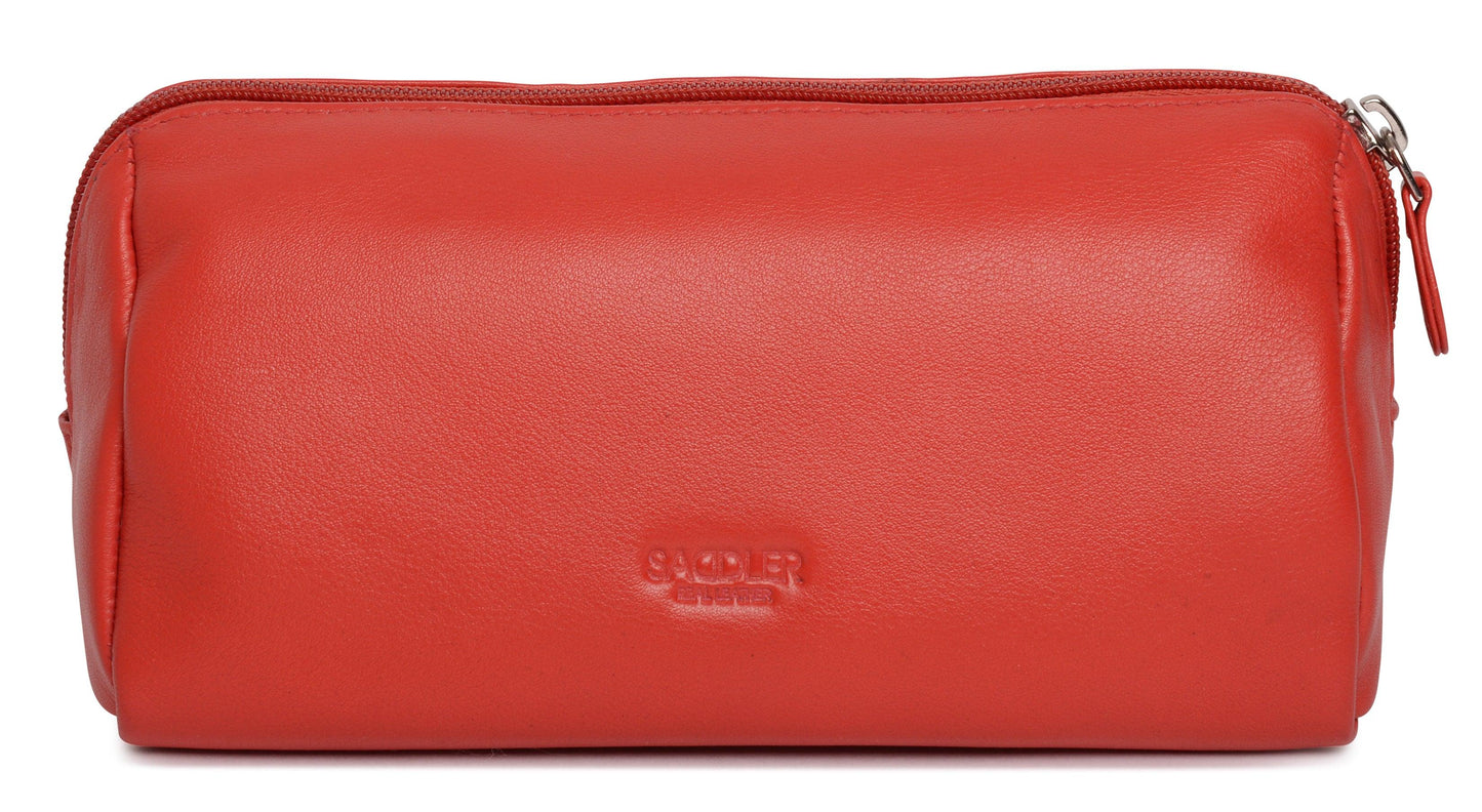 Megan RFID Leather Cosmetic Bag - Bascora