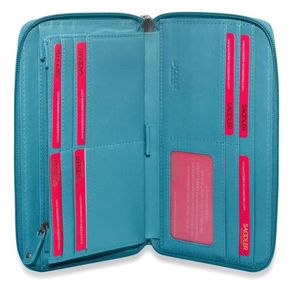 Sophia RFID Leather Zip Around Purse - Bascora
