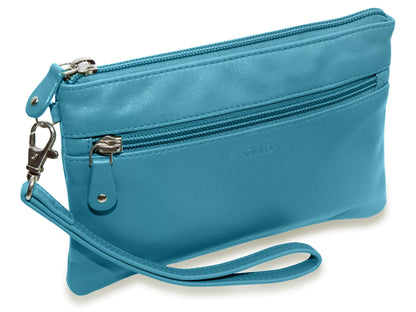 Scarlett RFID Leather Mini Clutch - Bascora